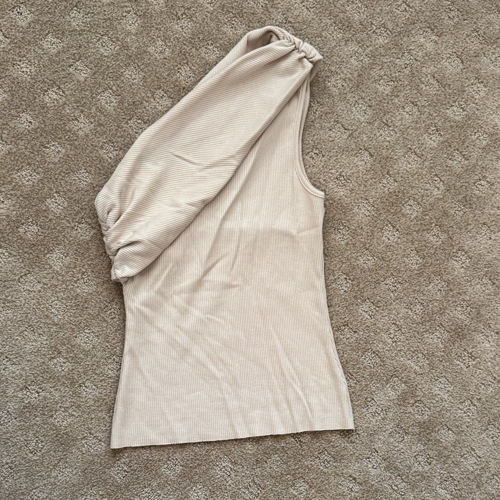 Elegant Cream One-Shoulder Top